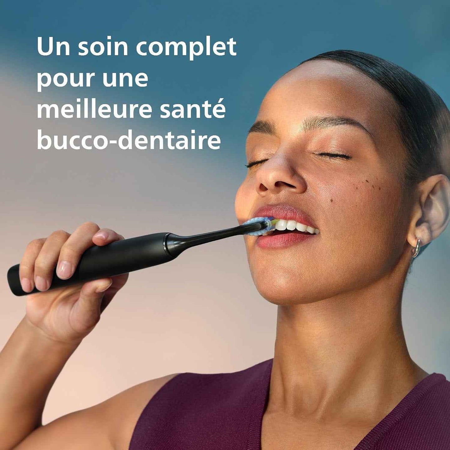 Sonicare Diamondclean 9000 - Brosse À Dents Électrique Avec Application, Capteur De Pression, 4 Modes De Brossage, 3 Niveaux D'Intensité, Verre De Charge, Coffret Voyage USB, Noir, HX9911/09