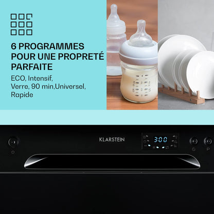Mini Lave Vaisselle De 6 Couvert, Lave-Vaisselles Silencieux, 6 Programmes De Lavage, Petit Lave-Vaisselle De Table Compact, Lave Vaisselle Portable, Facile À Installer Pour Maison, Bureau