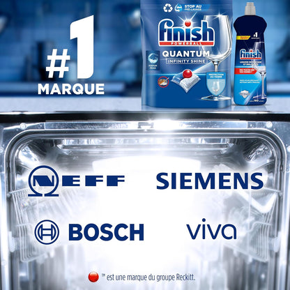 Quantum Infinity Shine Pastilles Lave-Vaisselle, Elimine Les Taches Tenaces, 83 Capsules