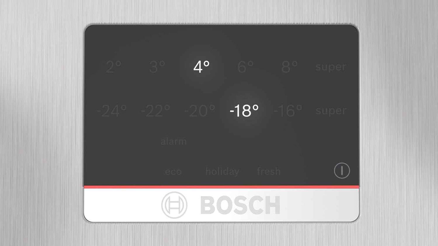 Bosch KGN367LDF Série 4 - Réfrigérateur Combiné, Pose-Libre, Perfect Fit | 186 X 60 Cm, Inox, Nofrost, Vitafresh, Tiroirs Vitafresh XXL <0 °C>, 2 Systèmes De Refroidissement