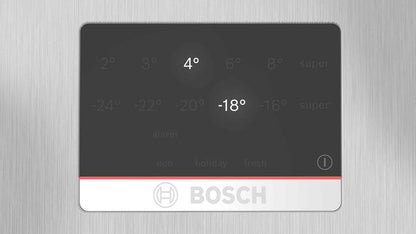 Bosch KGN367LDF Série 4 - Réfrigérateur Combiné, Pose-Libre, Perfect Fit | 186 X 60 Cm, Inox, Nofrost, Vitafresh, Tiroirs Vitafresh XXL <0 °C>, 2 Systèmes De Refroidissement