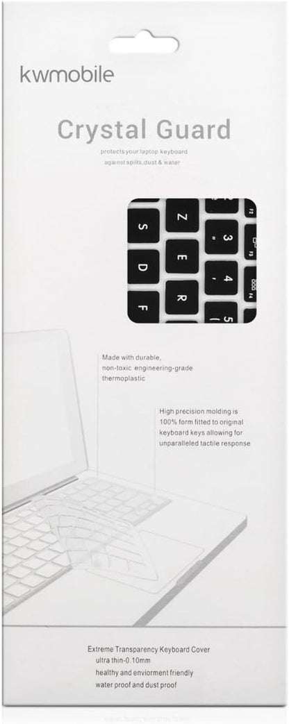 Protection Pour Clavier Compatible Avec Apple Macbook Air 13''/Pro Retina 13''/15'' (Jusqu'À Mi-2016) - Protection Clavier Ordinateur AZERTY (FR) En Silicone - Noir