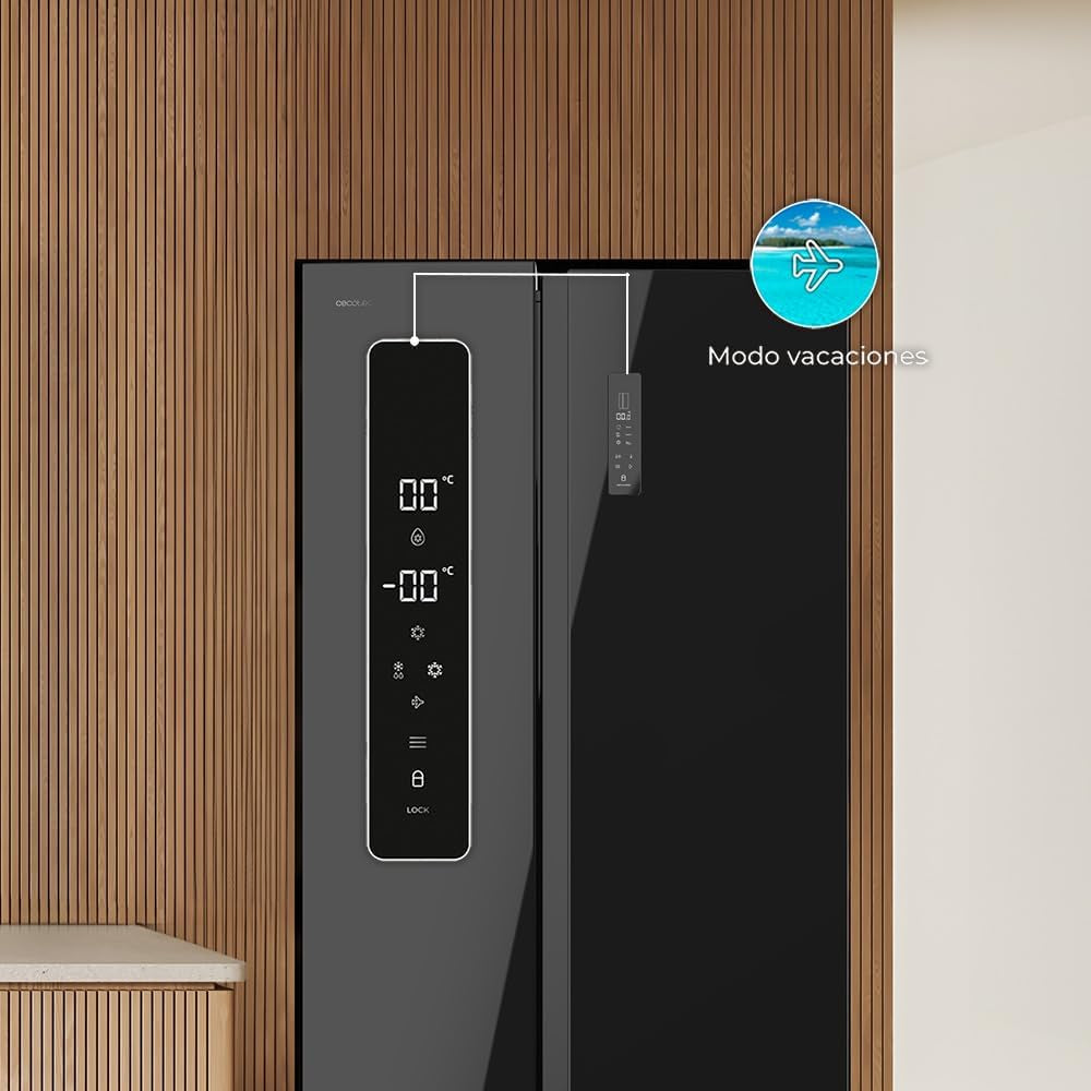 Réfrigérateur Américain De 550 Litres Bolero Coolmarket SBS 550 Glass E. 177 Cm De Hauteur Et 90 Cm De Largeur, Système Multi Air Flow, No Frost Total, Moteur Inverter Plus
