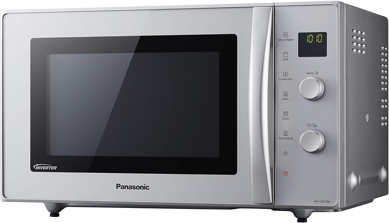 NN-CD575MEPG | Four 3 En 1 Combiné, 27L, Inverter, Chaleur Tournante À 100-220°C, Gril Quartz 1300W, Micro-Ondes 1000 W, Plat Crispy, Plateau Tournant 34 Cm, Argent – Version FR