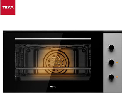 Teka HSF 900 Four Multifonction De 90 Cm, Système De Nettoyage Hydroclean ECO, 7 Fonctions De Cuisson, 5 Hauteurs De Cuisson, Porte 2 Verres, Couleur Acier Inoxydable