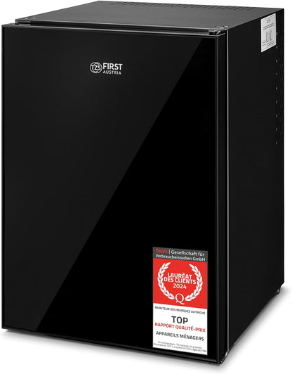 TZS First Austria Mini Frigo De Chambre 40L - Petit Frigo Silencieux Sans Congélateur, Réfrigérateur À Boissons Avec Clé, Butée De Porte Interchangeable, Idéal Pour Hôtel
