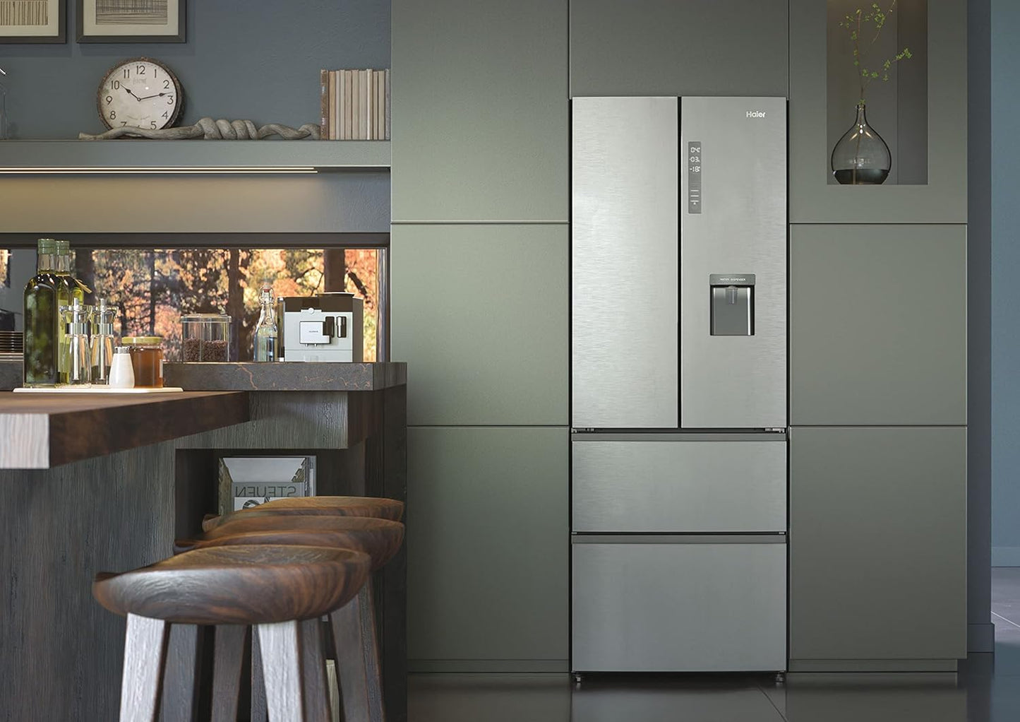 B3FE742CMJW Réfrigérateur Combiné FD 70 Série 5 - 458L (Réfrigérateur 307L + Congélateur 151L), Hauteur : 190 Cm, 296 Kwh/An, ABT, Myzone Pro, Humidity Zone, Distributeur Eau, Classe E