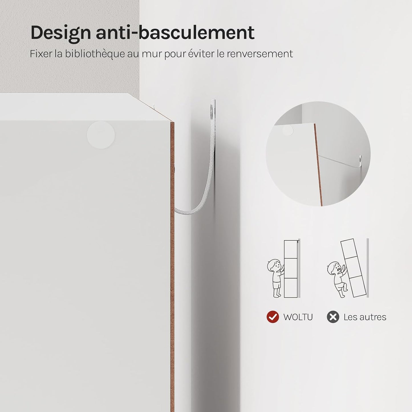 Bibliothèque Étagère De Rangement, Meuble Cube 59,6X29X91Cm | En MDF Pour Salon Bureau Avec 3 Portes 6 Compartiments, Blanc