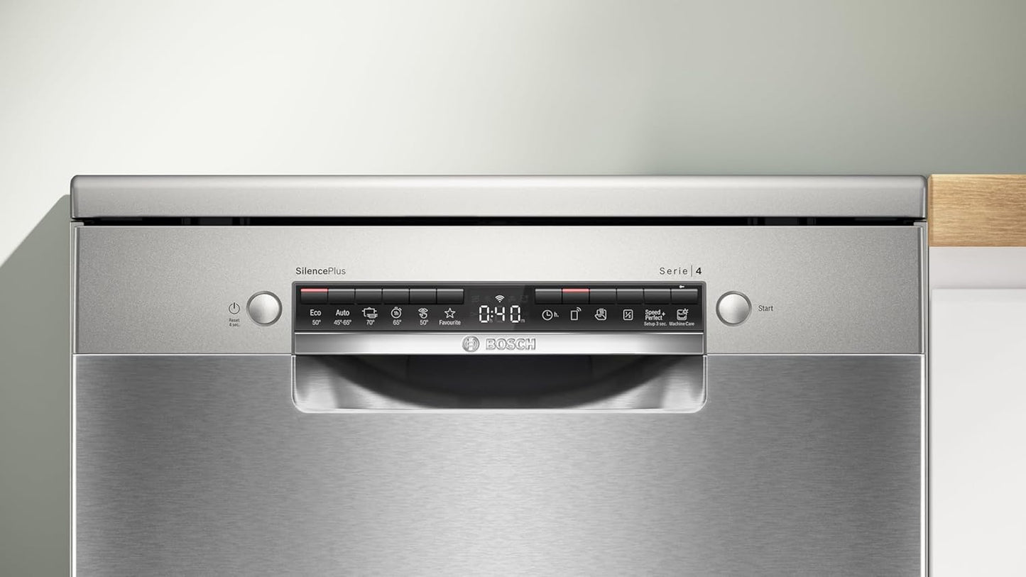 SMS4ETI00E- Série 4 - Lave-Vaisselle Pose-Libre - 60 Cm - 13 Couverts - Silence plus 44 Db - Acier Inox