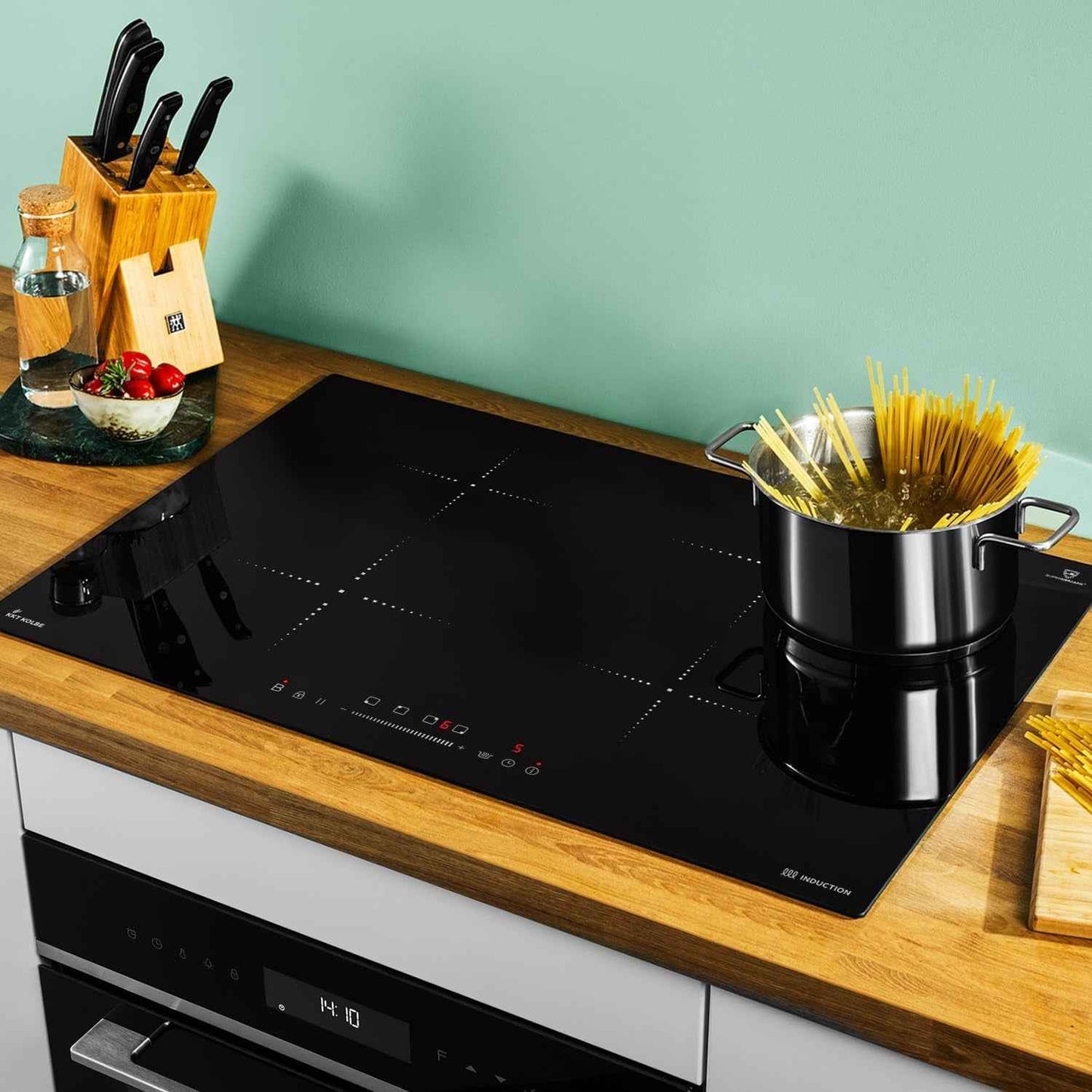 IH87704RL 77 Cm Induction Plate | Free-Standing Induction Plate | Frameless | 4 Zones | 9 Levels | 9 Levels | Fast Heating | Touch Slider | Shut-Off Timer