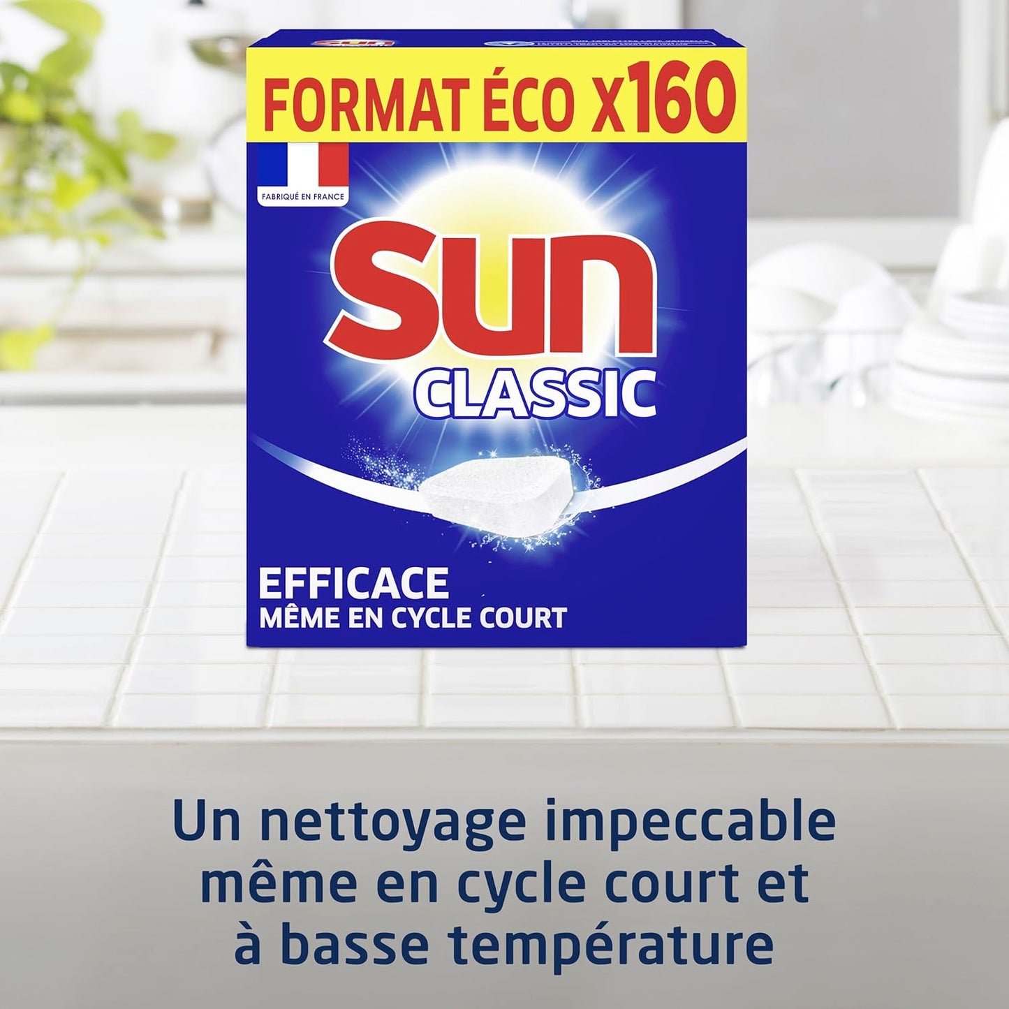 Pastilles Lave-Vaisselle Classic, 160 Tablettes, Efficace Même Pendant Les Cycles Courts Et À Basse Température, Produit Fabriqué En France