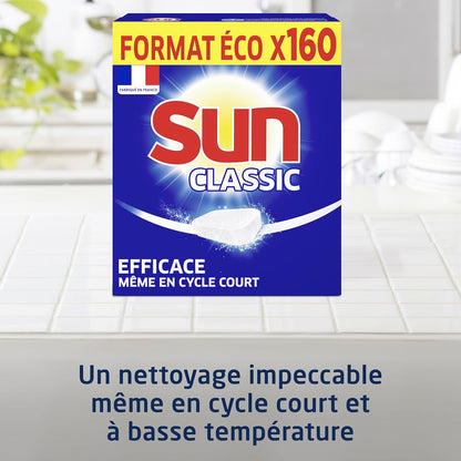Pastilles Lave-Vaisselle Classic, 160 Tablettes, Efficace Même Pendant Les Cycles Courts Et À Basse Température, Produit Fabriqué En France
