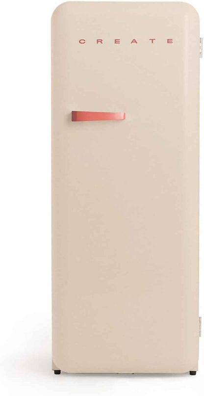 / RETRO FRIDGE 150 Brique/Réfrigérateur Sable Avec Poignée Brique Et Congélateur 281L / 102W, Faible Consommation, 150 Cm, 3 Étagères, Régulateur De Température, 60X60X150 Cm