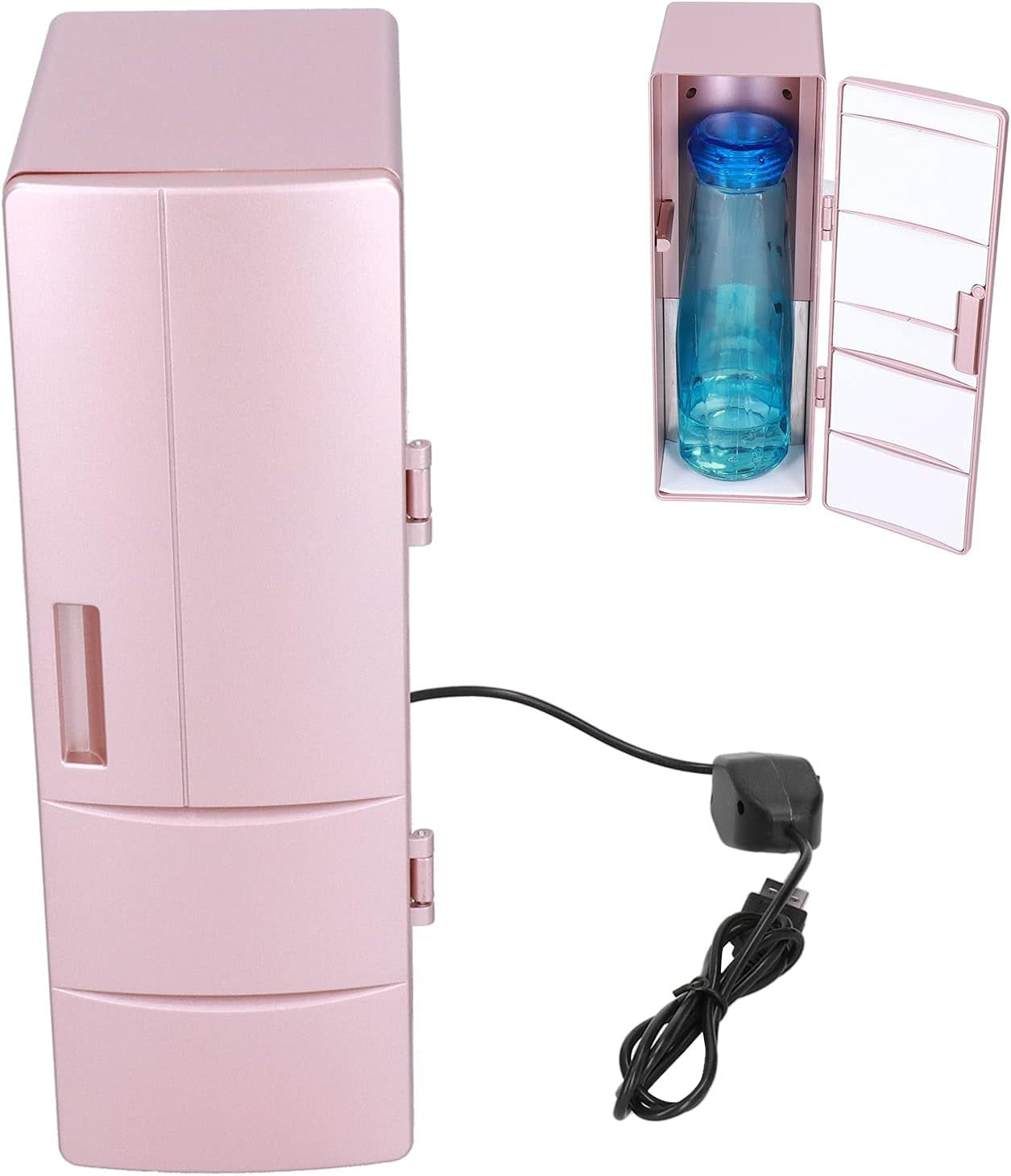 Mini Réfrigérateur Petit USB Cosmétiques Portable or Rose Réfrigéré Mini Réfrigérateur Refroidisseur Réfrigérateur Miniature Maison Mini Réfrigérateur