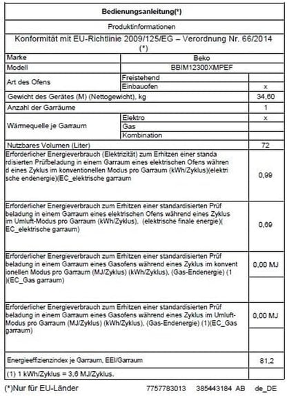 BEKO Four Encastrable Pyrolyse BBIM12300XMPEF, Aéroperfect, 72 Litres,