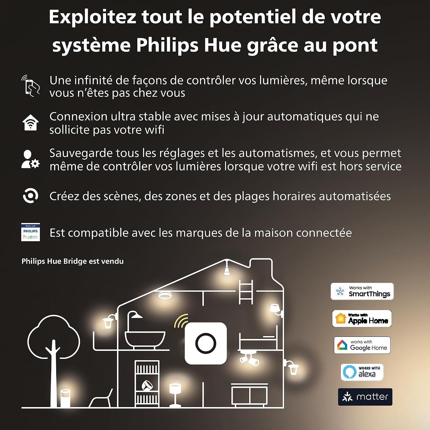 Philips Hue White Ambiance, Ampoule Vintage Filament E14, Compatible Bluetooth, Format Flamme, Pack De 2, Fonctionne Avec Alexa, Google Assistant Et Apple Homekit