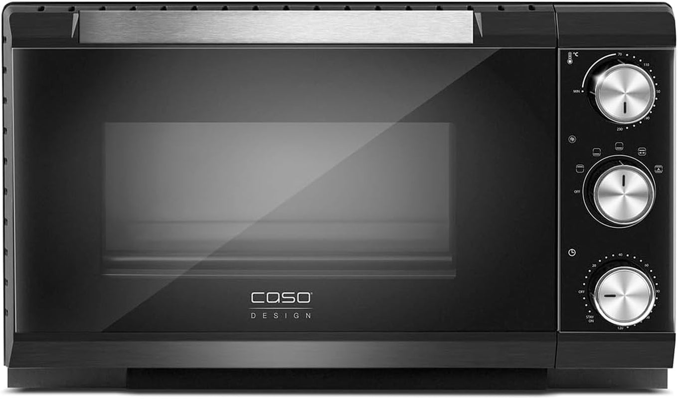 CASO to 20 – Four Design, 5 Fonctions : Recirculation, Tournebroche Avec Moteur, Chaleur De Voûte, Chaleur De Sole, Chaleur De Voûte Et De Sole, Réglage En Continu De La Température De 70 À 230 °C,