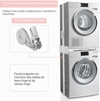 Cadre Intermédiaire Pour Laver Avec Étagère | Cadre De Connexion Universel Pour 53-68 Cm Machine À Laver, Kit Intermédiaire Avec Porte-Serviettes Extensible