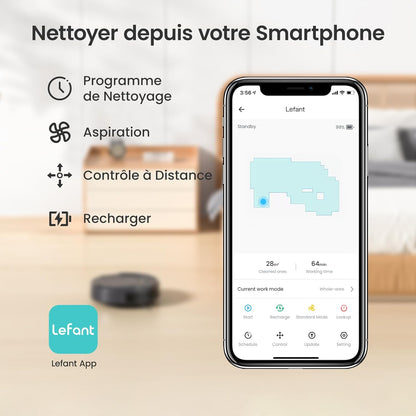 Aspirateur Robot, Mince Silencieux Connecté Wifi/Bluetooth/Alexa/App, 6 Modes De Nettoyage, Auto-Charge, 120Min D'Autonomie, Idéal Pour Poils D'Animaux Sols Tapis, M210P Girs