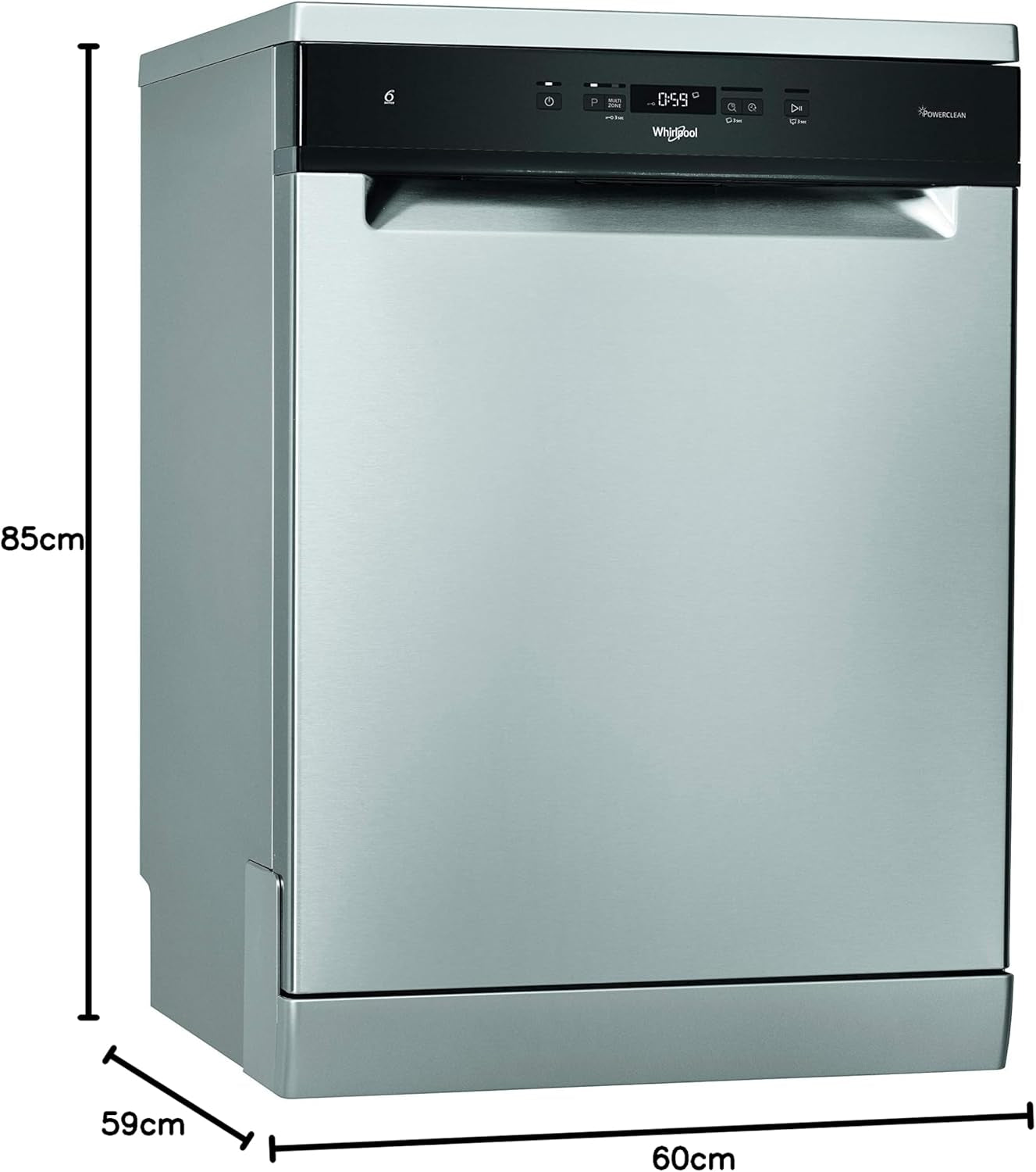 Whirlpool WFC 3C34 AP X, Lave-Vaisselle 60Cm Libre Installation, 14 Places, D