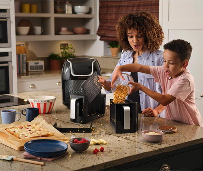 Air Fryer Double Tiroir [2 Paniers 4,25L Ou 8,5L Au Total ] Satisfry Snappi (8 En 1, Écran Tactile, Synchronisation Des Temps De Cuisson, Ajouts D'Aliments) Friteuse Sans Huile 27290-56