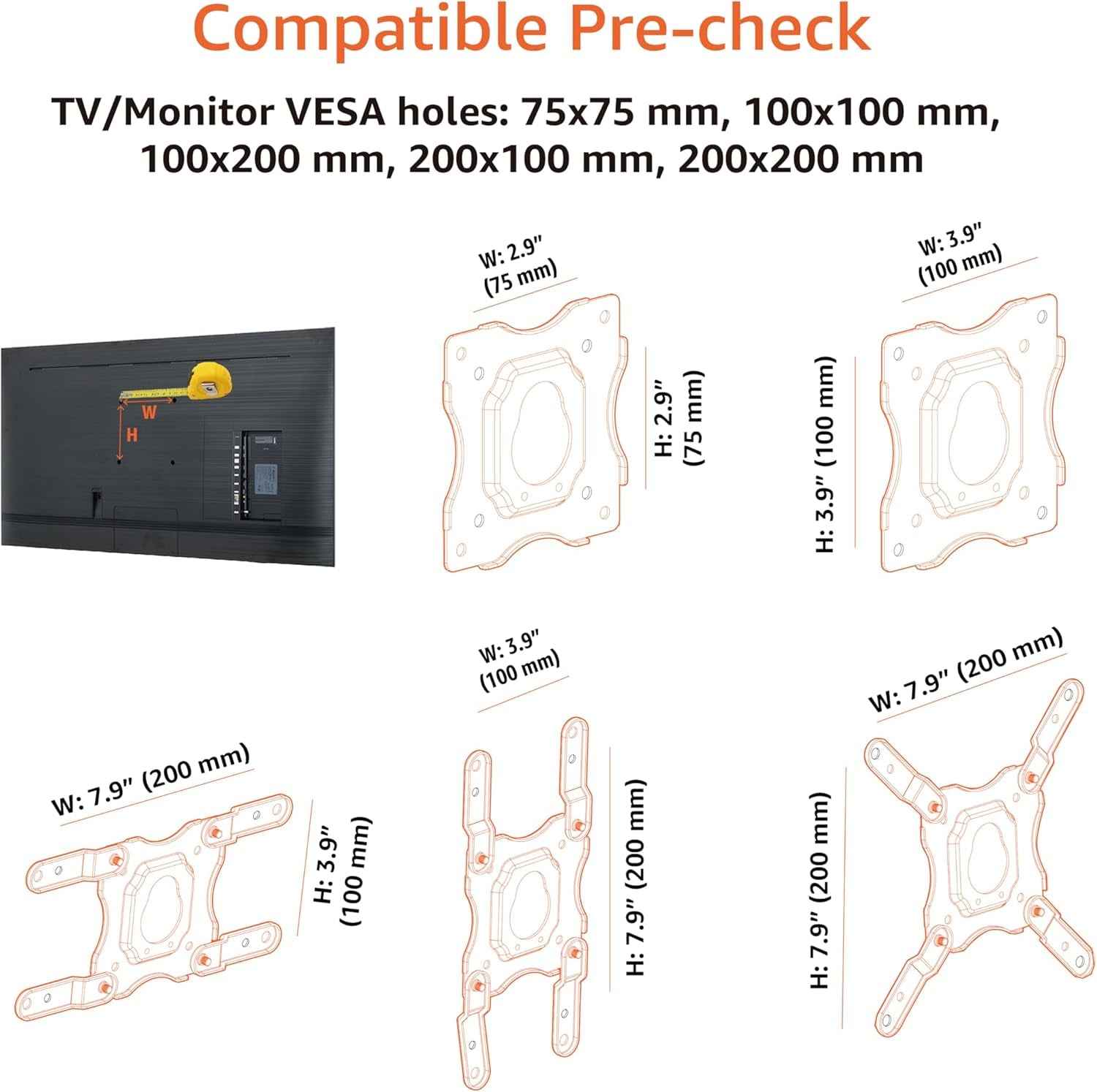 Support Mural Pour Téléviseur, Mouvement Complet, Pivotant Et Inclinable, Pour Téléviseurs Ou Écrans Plats Et Incurvés 12 À 40 Pouces Jusqu’À 36Kg, Support TV, VESA Max. 200X200Mm, Noir
