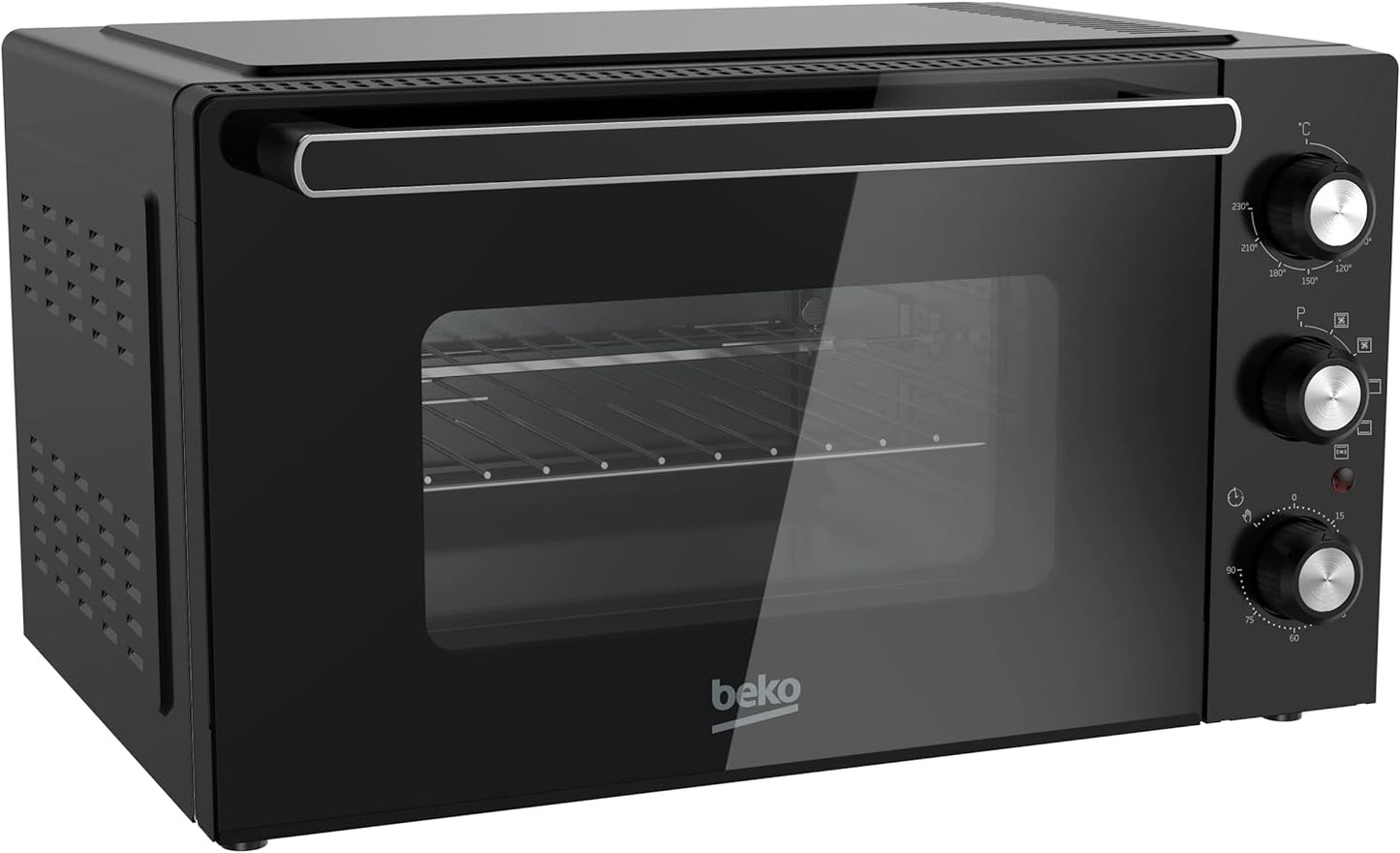 Beko - BMF42B - Four Électrique, Cuisson Ventilée, 42 Litres, 2000 W, 5 Fonctions, Minuterie 90 Min, Température Jusqu'À 230° - Noir