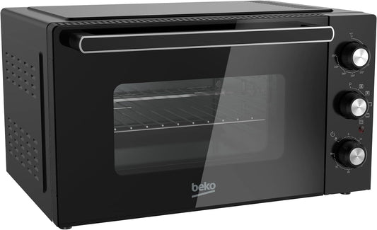 Beko - BMF42B - Four Électrique, Cuisson Ventilée, 42 Litres, 2000 W, 5 Fonctions, Minuterie 90 Min, Température Jusqu'À 230° - Noir
