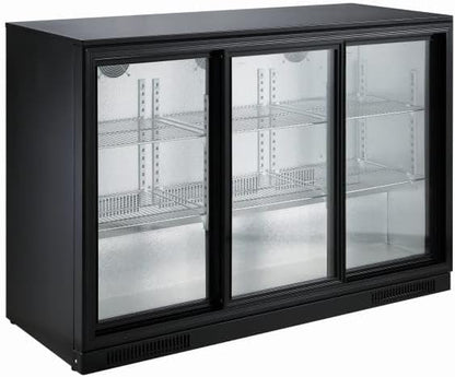 Arrière-Bar Réfrigéré 3 Portes Vitrées 298 Litres - Combisteel - R600Agepoedercoat Staal3 Portes298Vitrée/Coulissante