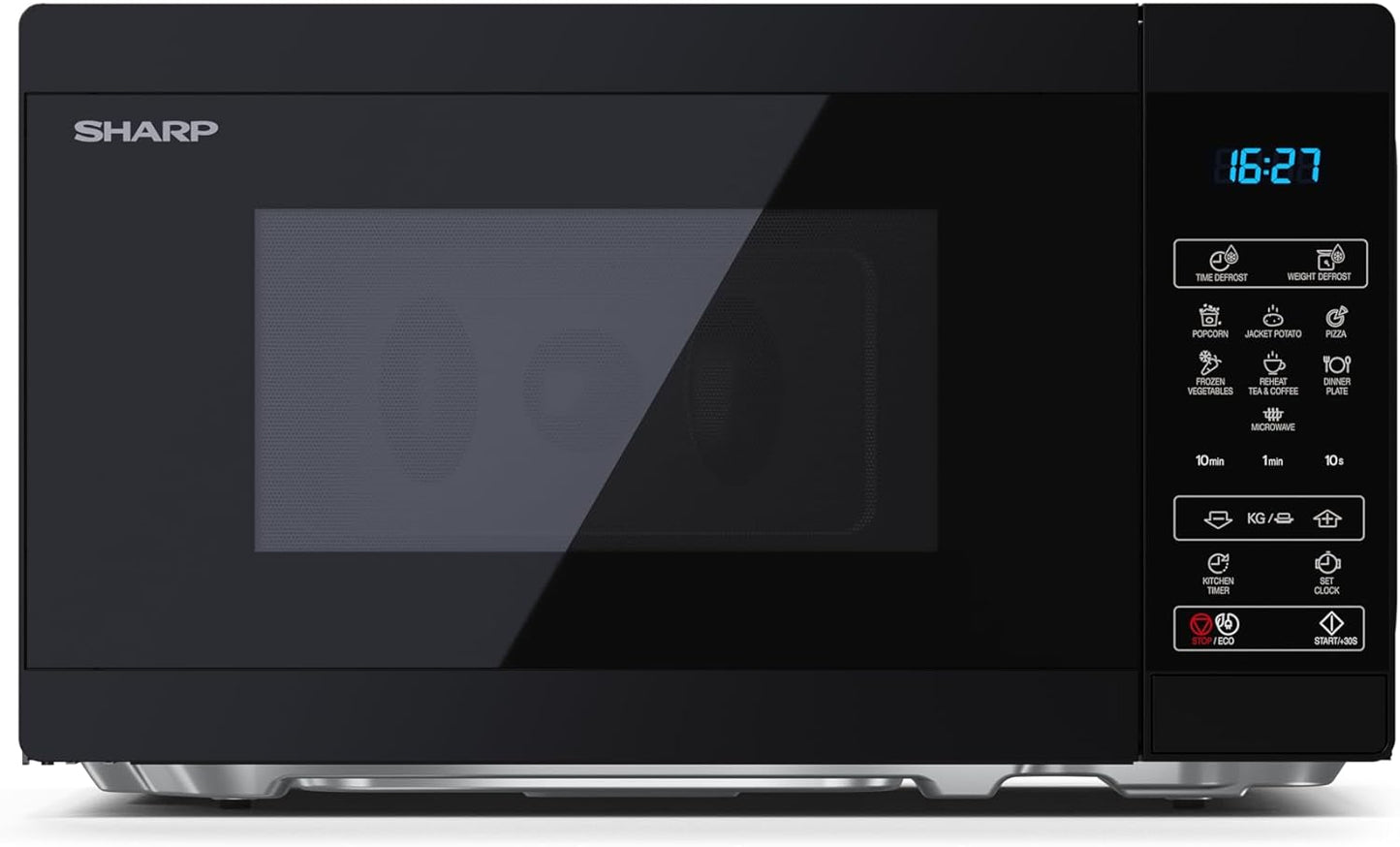 MS02EB 20 Litres Noir - Micro-Ondes 800 W - 11 Niveaux De Puissance - Fonction De Décongélation