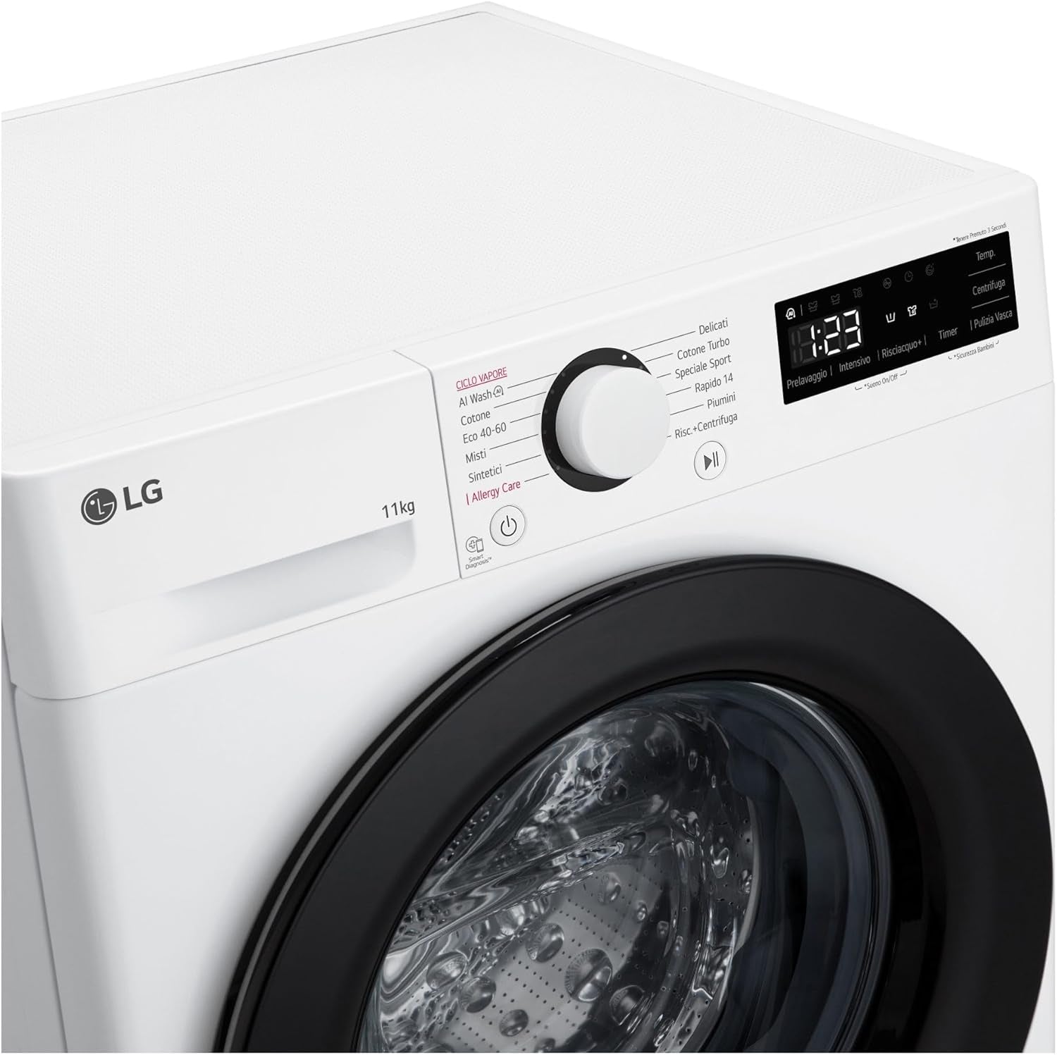 AI DD F4R3011NSWB Machine À Laver Classe a -10%, Charge Avant Série R3, Machine À Laver 11Kg, 1400 Tours, Aiwash, Lavage À La Vapeur, Moteur Direct Drive, Smart Diagnosis, Comptoir, Blanc