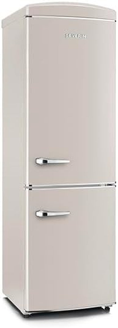 Réfrigérateur Congélateur Combiné Total Nofrost, Pose Libre, Largeur 60 Cm, 315 L, Classe E, Veggibox Inclus, Rétro, Crème, RKG 8999