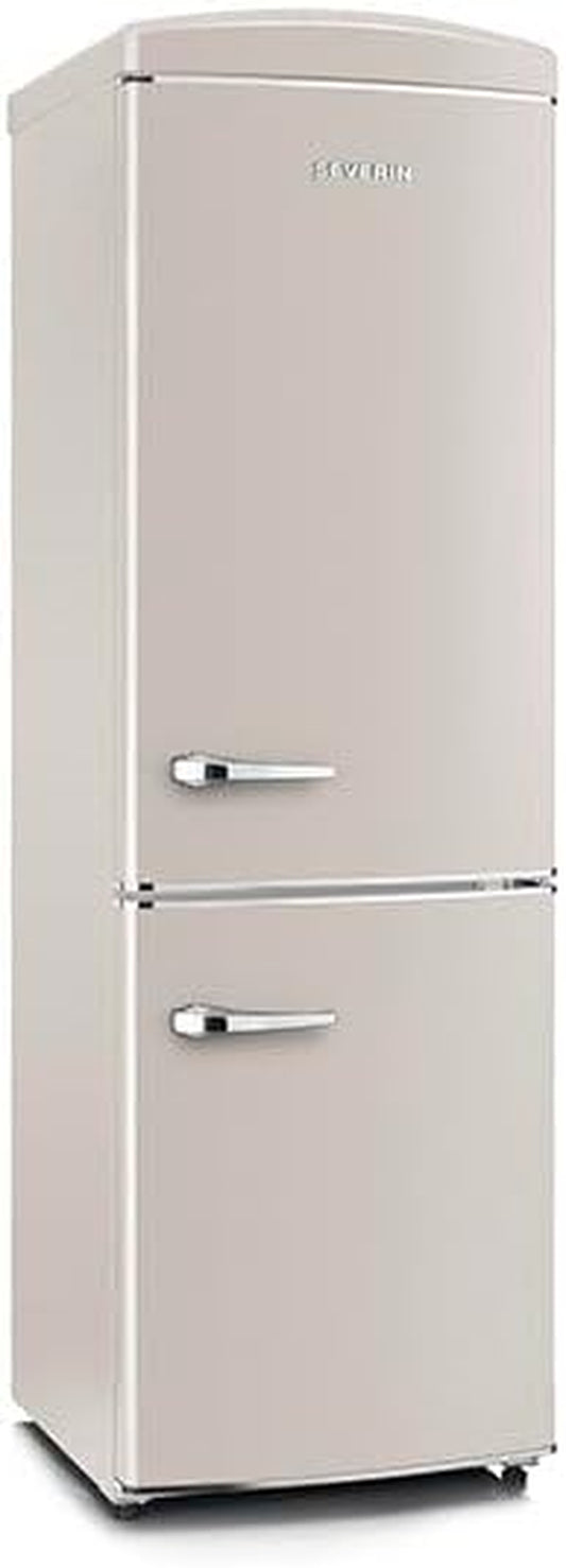 Réfrigérateur Congélateur Combiné Total Nofrost, Pose Libre, Largeur 60 Cm, 315 L, Classe E, Veggibox Inclus, Rétro, Crème, RKG 8999