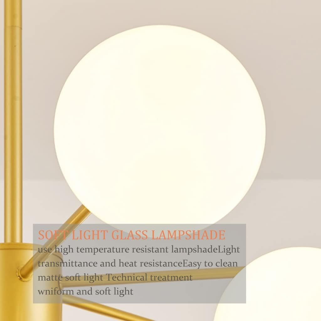 Lustre Suspension E27 Moderne Fer Sphérique Abat-Jour Verre | Grand Salon, Chambre À Coucher, Salle À Manger, Éclairage Moléculaire, Bar Café