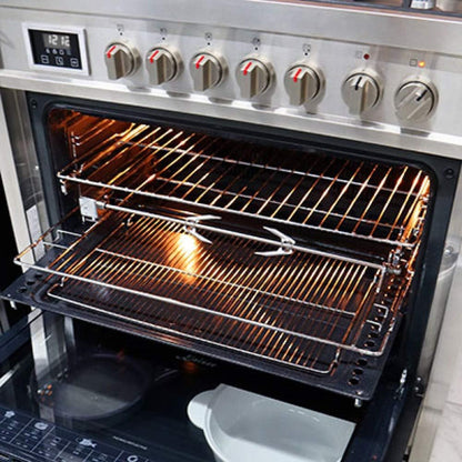Kaiser HGE 93505 R Gaz Electrique Cuisinière 90Cm/Four Électrique/Cuisinière/ 115L / Plaque De Cuisson Au Gaz/ 4,5 Kw WOK/ 8 Fonctions/Autonettoyage/Gaz Naturel Et Propane Possibles/Qualité De Luxe
