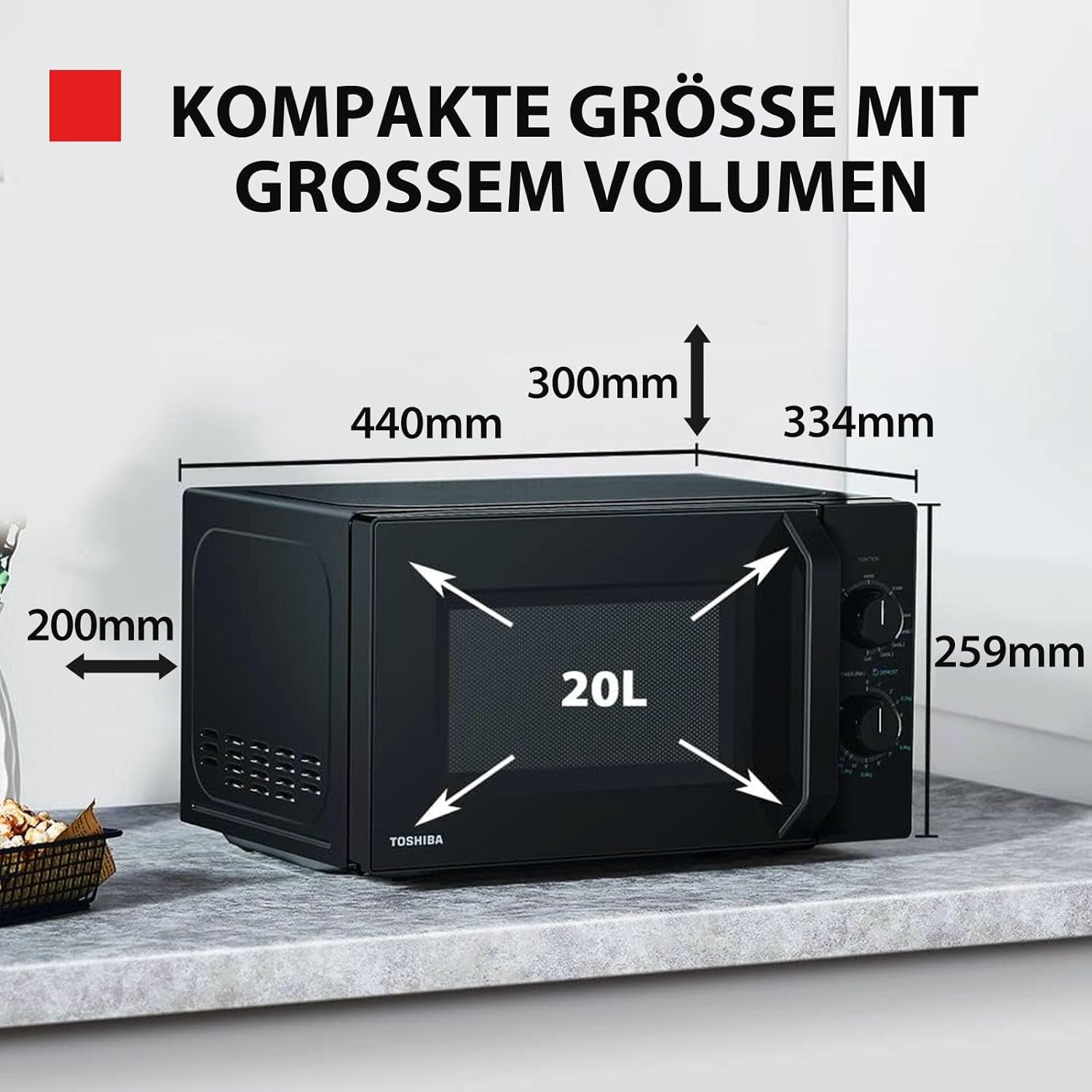 Four À Micro-Ondes 20 L MW2-MG20PF(BK)/GE, 800W/1000W Grill, Avec Grill Croustillant Et Fonction De Cuisson Combinée, 9 Niveaux De Puissance, Ampoule LED, Dégivrage Facile, Noir