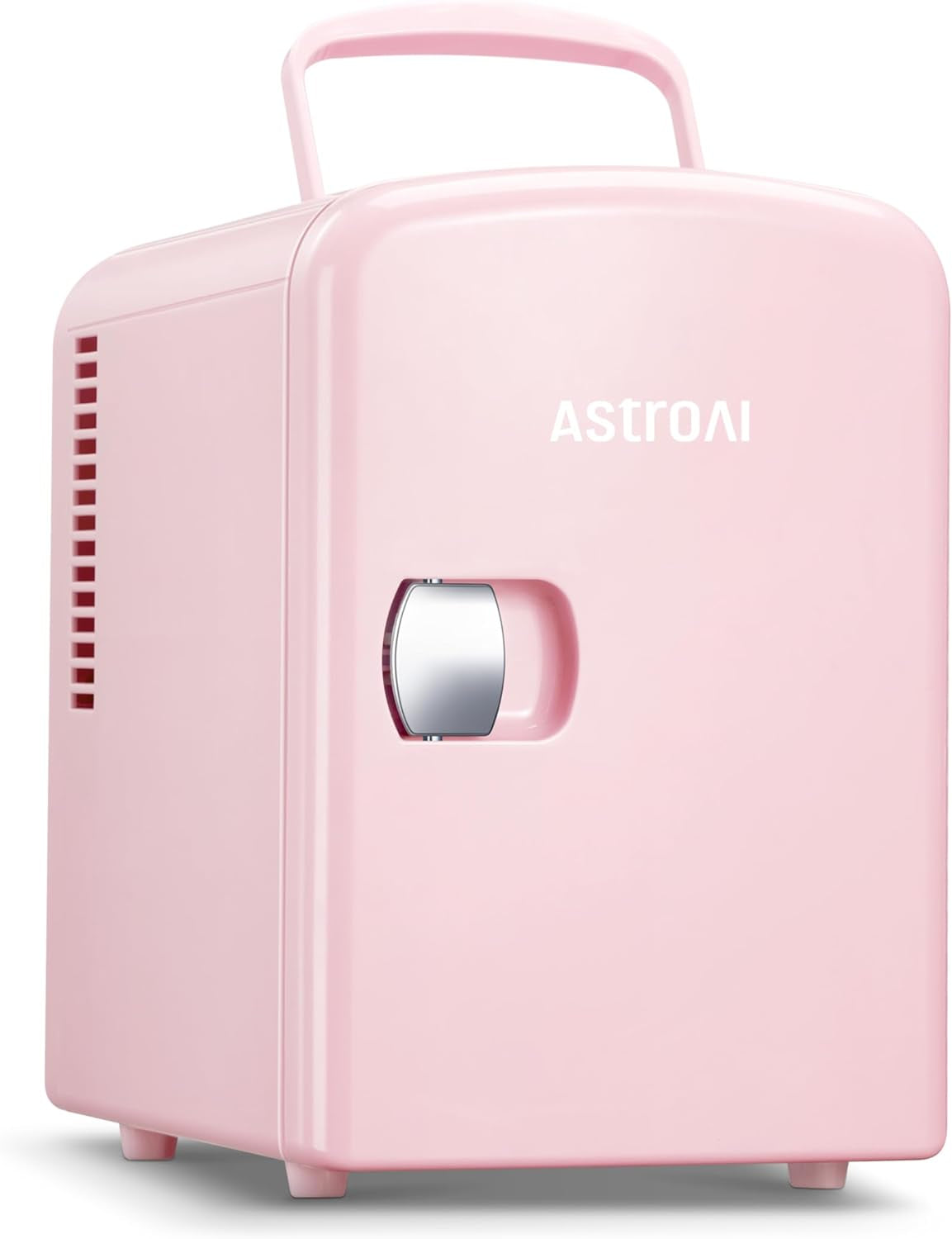 Mini Frigo De Chambre, 4 Litres / 6 Canettes 330Ml, 12V/220V, Petit Frigo Cosmetique, Mini Réfrigérateur Voiture Portable, Glacière Électrique, Fonction Chaud/Froid (Rose)