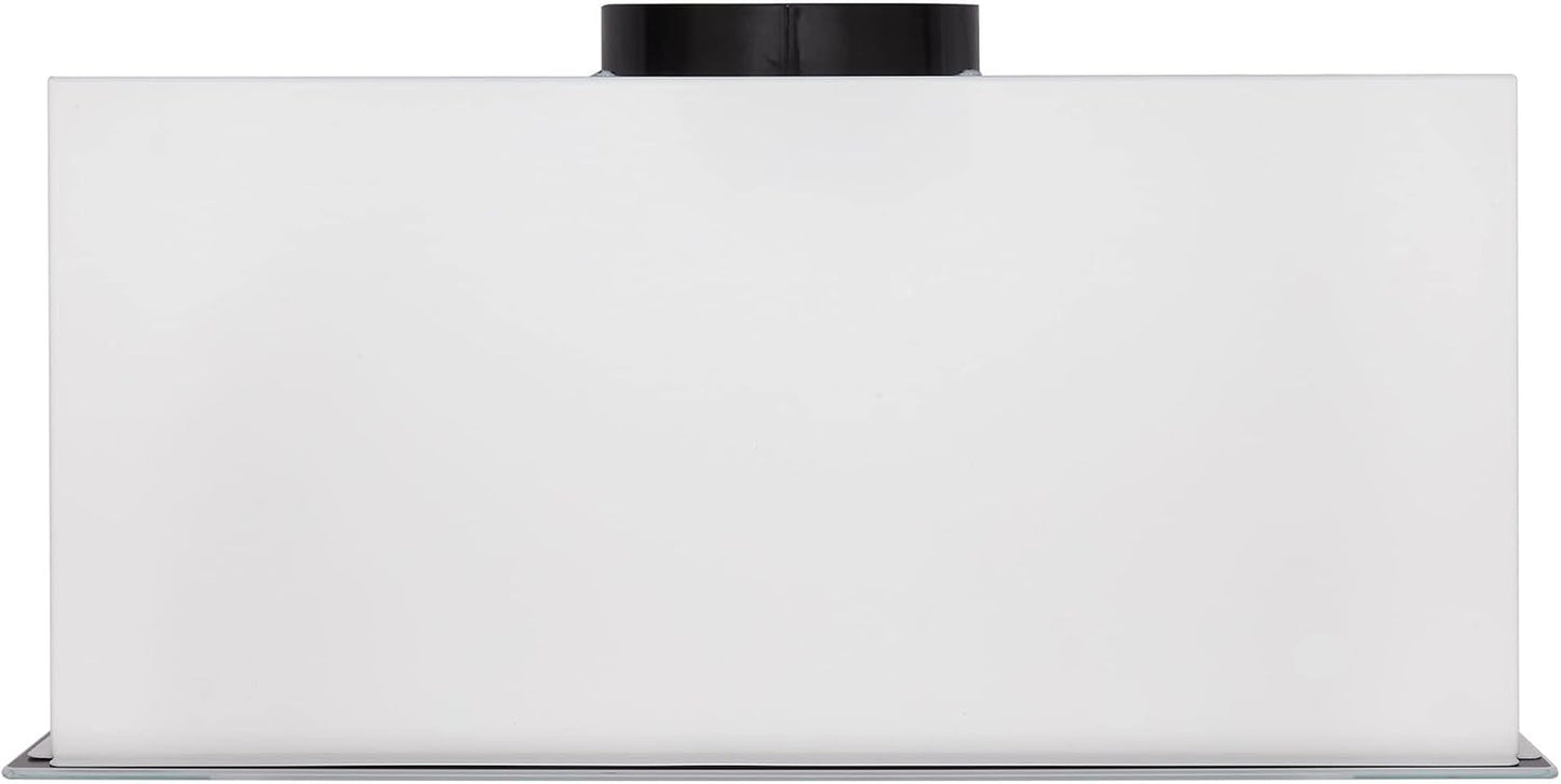 217 PRIME Hotte De Plafond 52 Cm Blanche Encastrée Avec Bloc De Ventilation, Cadre En Verre, 3 Niveaux, 1000 M³/H, Hotte Encastrée, Télécommande