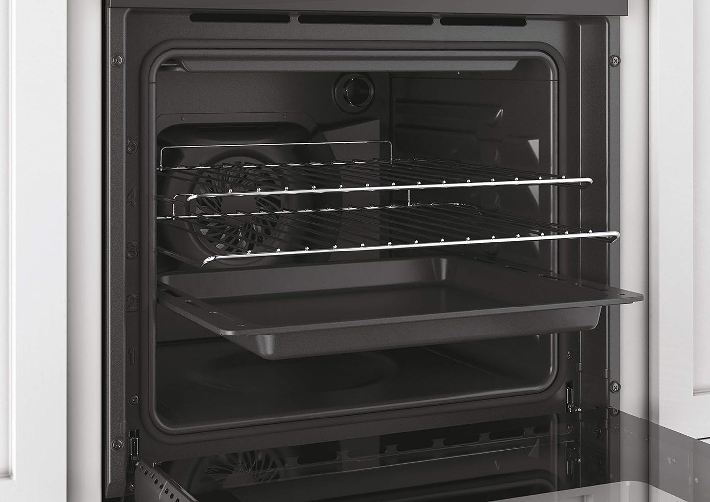 FCC604GH/E Four Électrique Encastré, Ventilé, Capacité 65 Litres, Fonction Pizza, 8 Programmes, 56,8 X 59,5 X 59,5 Cm, Style Rustique, Noir, Classe A+