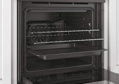 FCC604GH/E Four Électrique Encastré, Ventilé, Capacité 65 Litres, Fonction Pizza, 8 Programmes, 56,8 X 59,5 X 59,5 Cm, Style Rustique, Noir, Classe A+