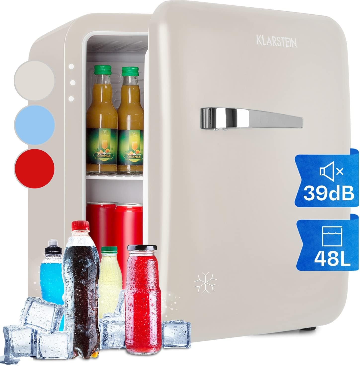 Mini Frigo De Chambre De 48L Pour Snacks Et Boissons, Petit Frigo Top Silencieux, Mini Bar, Petit Réfrigérateur Camping, Mini Frigo Cosmetique, Refrigerateur Avec Étagères Réglables, 0-10°C