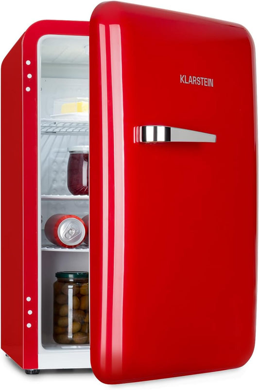Audrey Mini - Petit Réfrigérateur, Mini-Bar Compact, Autonome, Réfrigération Par Compression, Capacité, Réfrigération : 0-10 °C, Mini-Réfrigérateur D'Une Capacité De 70 Litres, Rouge