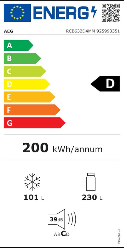 RCB632D4MM Réfrigérateur-Congélateur Autonome/Série 6000 Avec Twintech / 1860 Mm/Partie Congélateur Inférieure / 330 L/Nofrost/Couleur : Portes En Acier Inoxydable, Côtés Gris/D