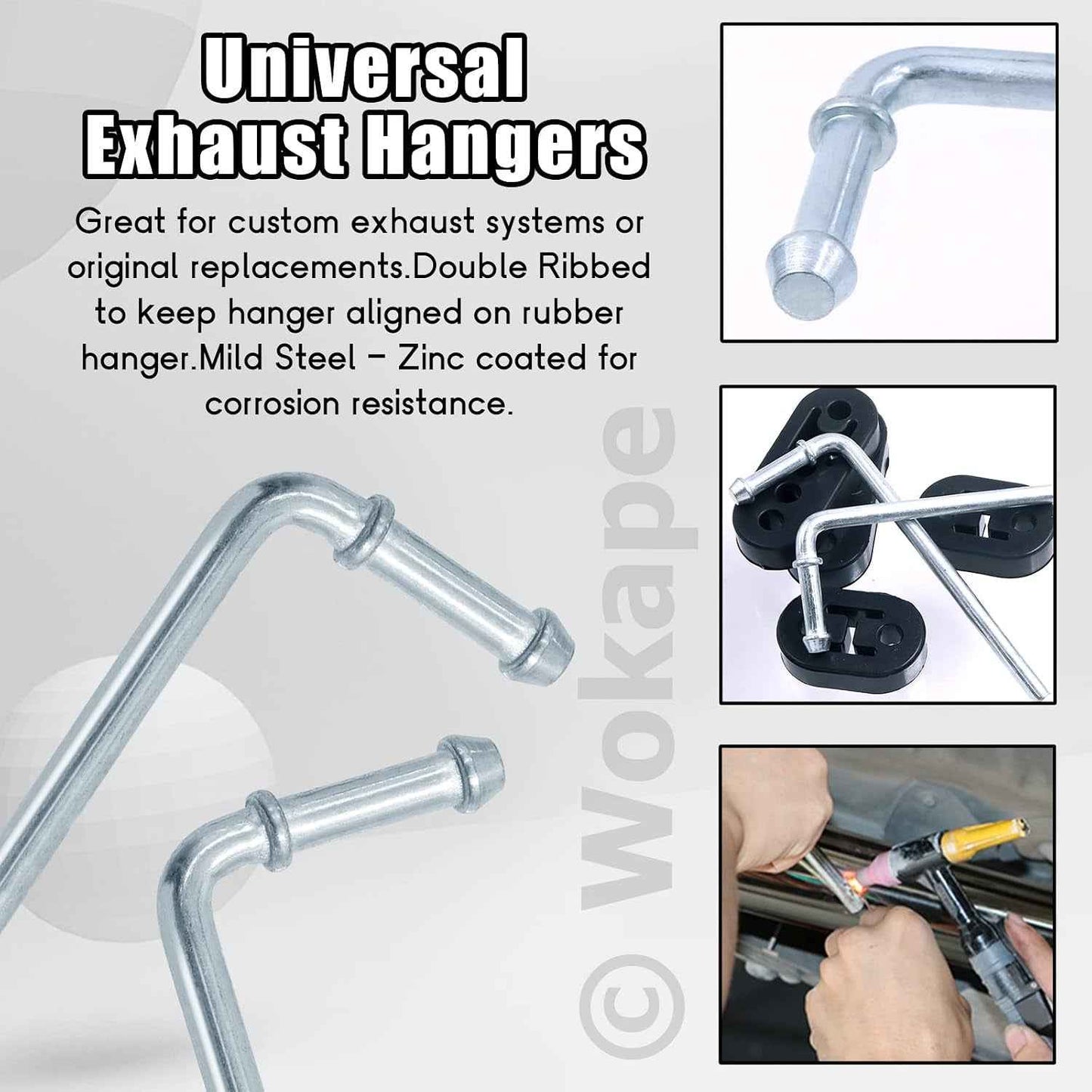 Lot De 6 Supports Isolants En Caoutchouc Pour Pot D'Échappement De Voiture Avec Tiges De Suspension D'Échappement Universelles À Souder À 90° (2 Trous, 4 Trous, Diamètre Du Trou 1,19 Cm)