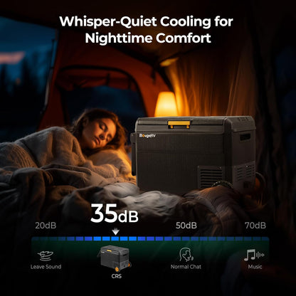 CRS 50L Glacière À Compresseur Avec Roues Poignée Étanchéité IPX4 Congélateur Réfrigérateur À Compression 12/24V 220V Pour Voiture Camping Voyage Bateau Contrôle APP -20℃~20°C