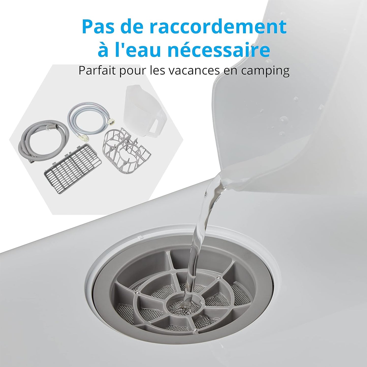 Mini Lave-Vaisselle MD 37217, Petit Lave-Vaisselle Pour 2 Couverts, Lave-Vaisselle Portable Avec Mode De Départ Différé Et 6 Modes De Nettoyage