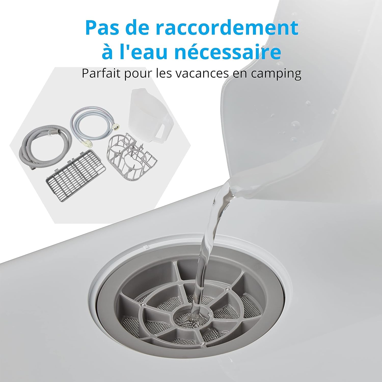 Mini Lave-Vaisselle MD 37217, Petit Lave-Vaisselle Pour 2 Couverts, Lave-Vaisselle Portable Avec Mode De Départ Différé Et 6 Modes De Nettoyage