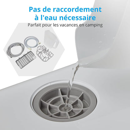 Mini Lave-Vaisselle MD 37217, Petit Lave-Vaisselle Pour 2 Couverts, Lave-Vaisselle Portable Avec Mode De Départ Différé Et 6 Modes De Nettoyage