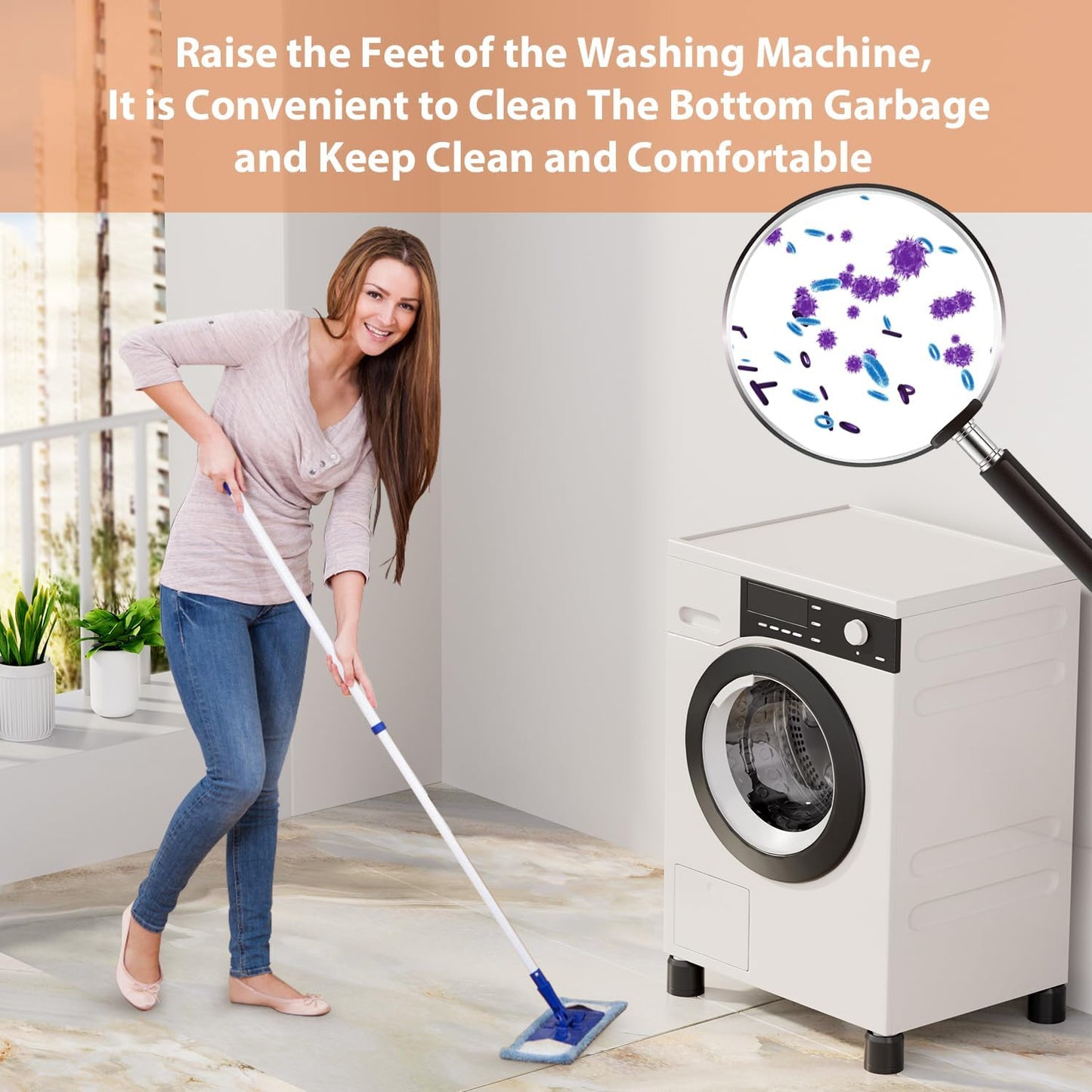 Lot De 4 Amortisseurs De Vibrations Universels Pour Machine À Laver Et Sèche-Linge - Anti-Vibrations - Pour Machine À Laver Et Sèche-Linge - Réfrigérateur (Noir)