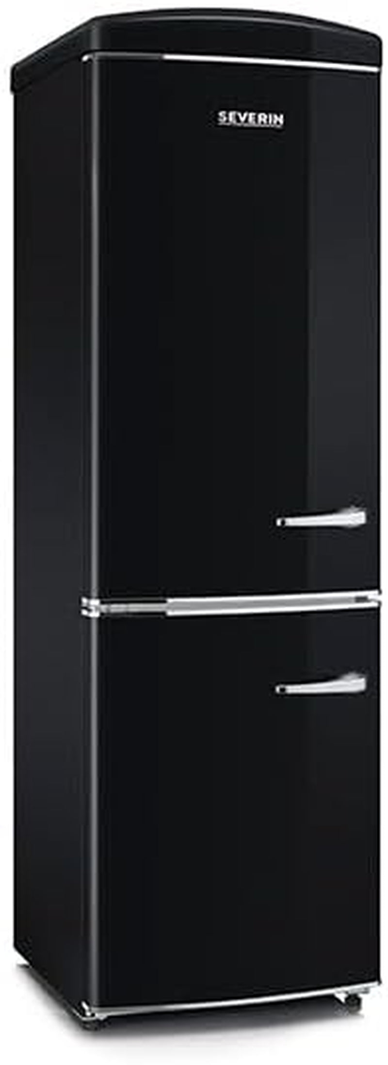Réfrigérateur Congélateur Combiné Total Nofrost, Pose Libre, Largeur 60 Cm, 315 L, Classe E, Veggibox Inclus, Rétro, Noir, RKG 888